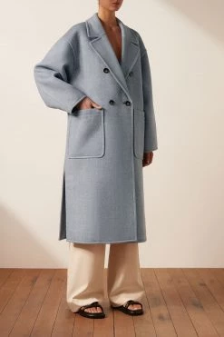 Shona Joy TOPS AZZURRA OVERSIZED LONG COAT - BLUE SMOKE