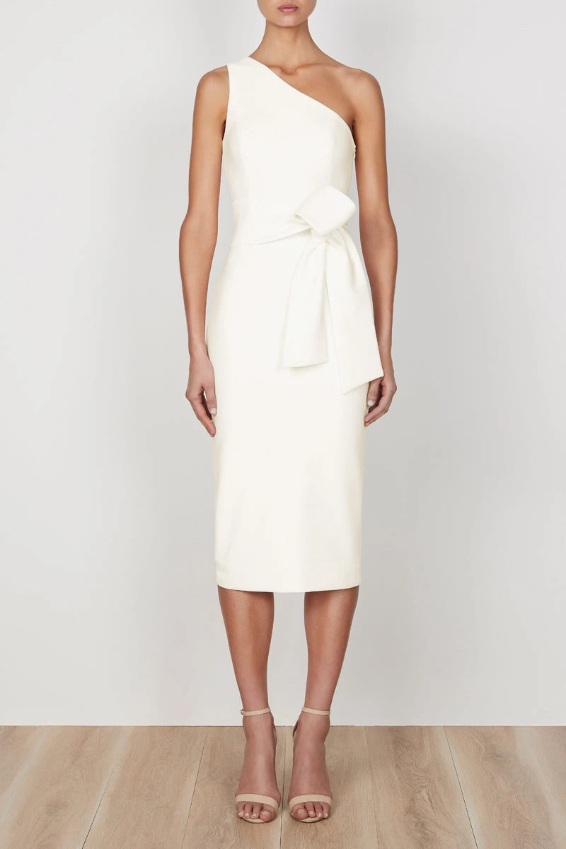 Shona Joy LUCY ONE SHOULDER MIDI DRESS - IVORY 4 Shona Joy LUCY ONE SHOULDER MIDI DRESS - IVORY
