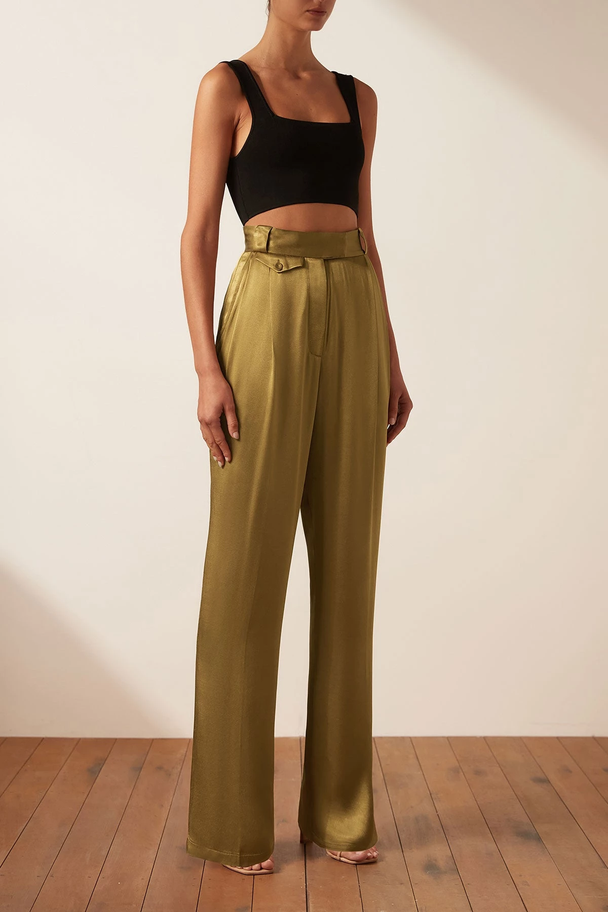 Shona Joy GIORGIA HIGH WAISTED TAILORED PANT - OLIVE OIL BEST SELLERS 4 Shona Joy GIORGIA HIGH WAISTED TAILORED PANT - OLIVE OIL BEST SELLERS