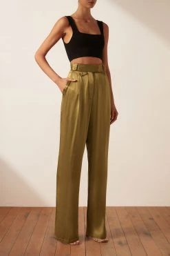 Shona Joy GIORGIA HIGH WAISTED TAILORED PANT - OLIVE OIL BEST SELLERS 11 Shona Joy GIORGIA HIGH WAISTED TAILORED PANT - OLIVE OIL BEST SELLERS