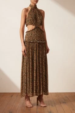 Shona Joy DRESSES PALOMA HIGH NECK CUT OUT MIDI DRESS 11 Shona Joy DRESSES PALOMA HIGH NECK CUT OUT MIDI DRESS