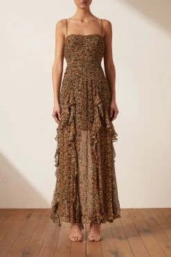 Shona Joy DRESSES PALOMA RUCHED FRILL MAXI DRESS