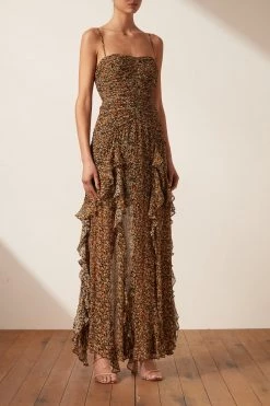 Shona Joy DRESSES PALOMA RUCHED FRILL MAXI DRESS