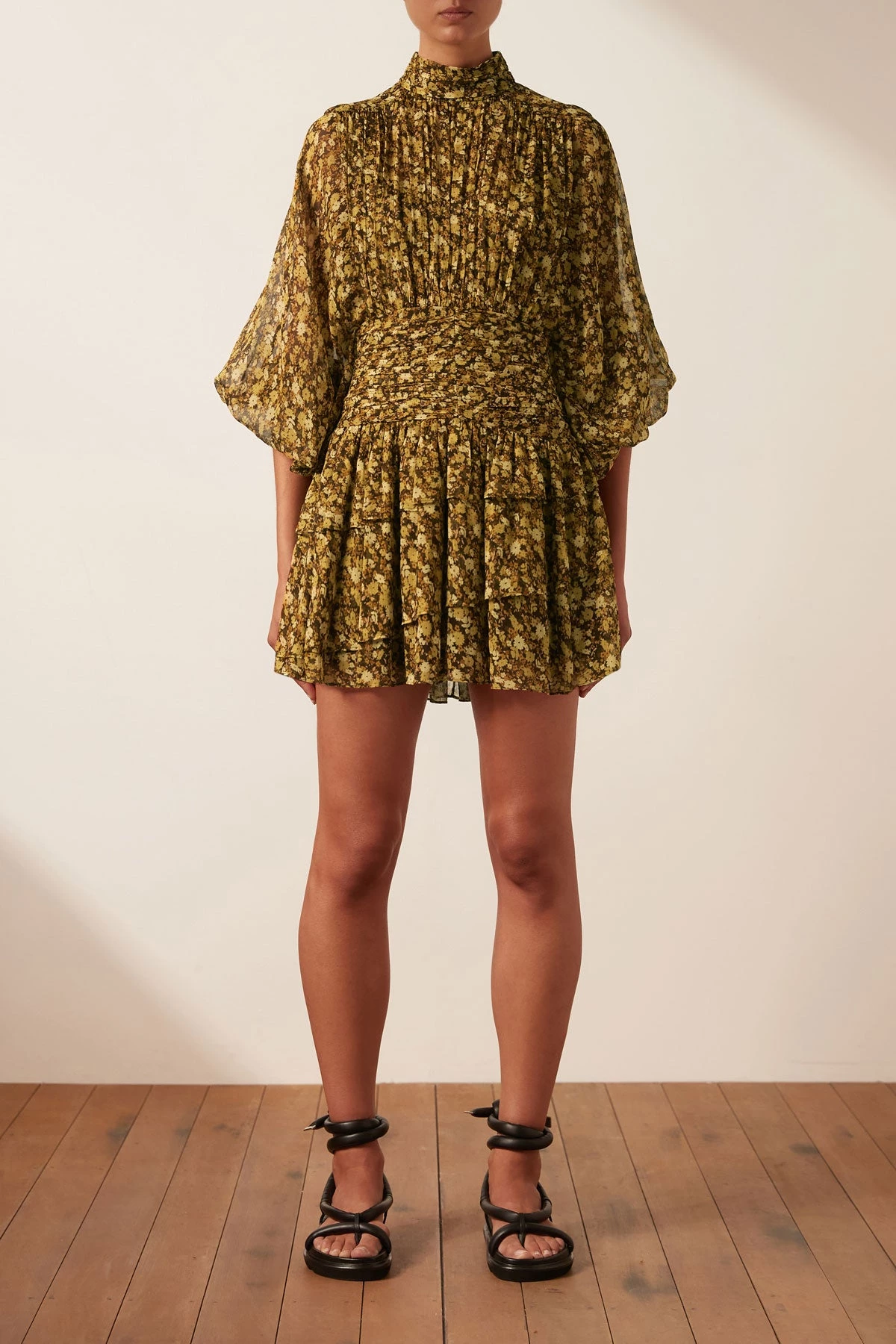 Shona Joy DRESSES CARMELA LONG SLEEVE RUCHED MINI DRESS 3 Shona Joy DRESSES CARMELA LONG SLEEVE RUCHED MINI DRESS