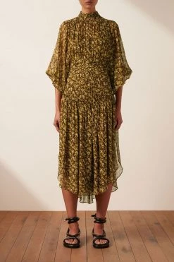 Shona Joy DRESSES CARMELA LONG SLEEVE OPEN BACK MIDI DRESS 7 Shona Joy DRESSES CARMELA LONG SLEEVE OPEN BACK MIDI DRESS