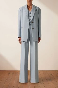 Shona Joy IRENA OVERSIZED TAILORED BLAZER - CHALK BLUE