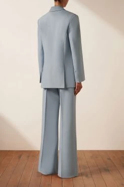 Shona Joy IRENA OVERSIZED TAILORED BLAZER - CHALK BLUE