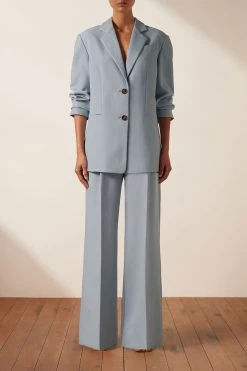 Shona Joy IRENA OVERSIZED TAILORED BLAZER - CHALK BLUE