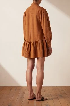 Shona Joy PRISCILA HIGH NECK UTILITY MINI DRESS - TURMERIC 14 Shona Joy PRISCILA HIGH NECK UTILITY MINI DRESS - TURMERIC