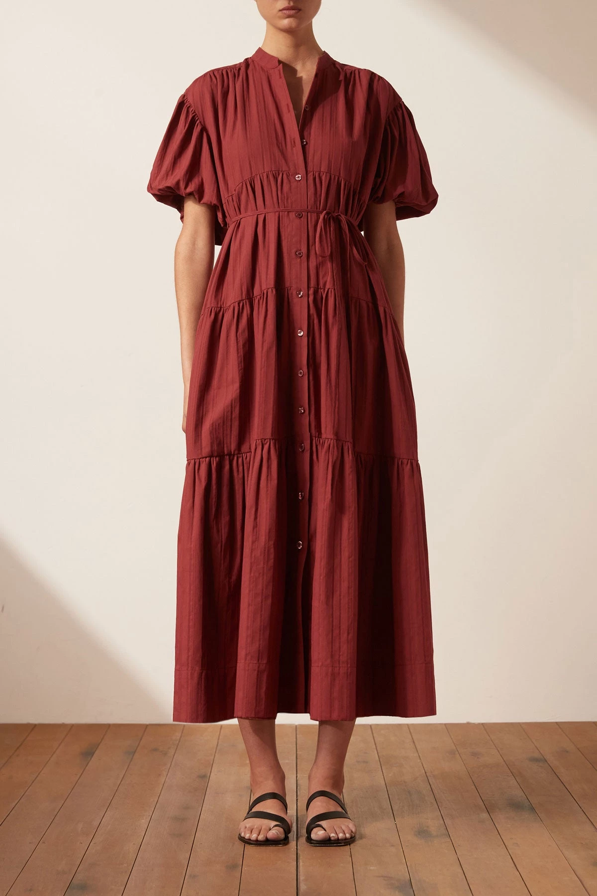 Shona Joy ELLA SHORT SLEEVE SHIRT MIDI DRESS - SANGRIA DRESSES 6 Shona Joy ELLA SHORT SLEEVE SHIRT MIDI DRESS - SANGRIA DRESSES