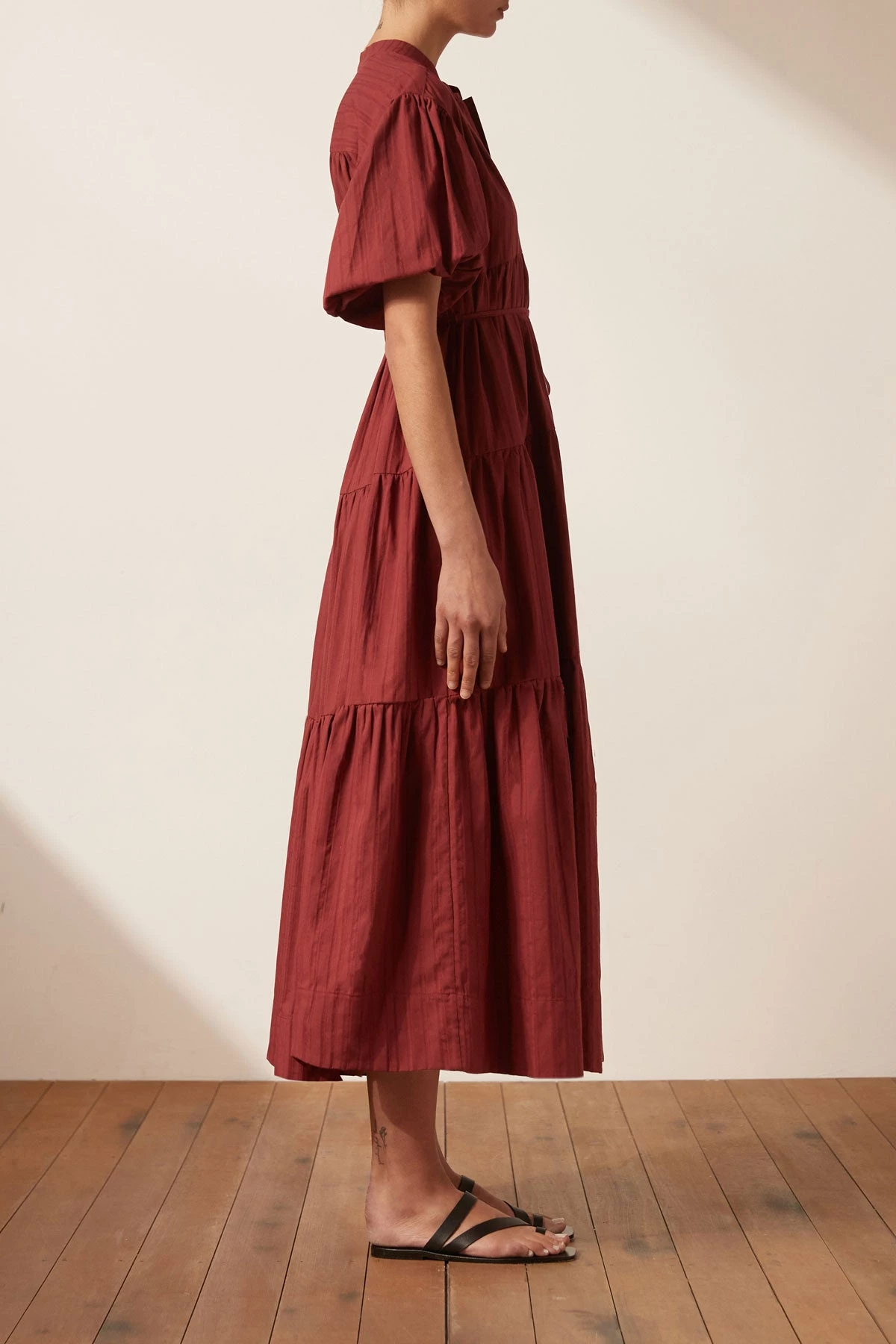 Shona Joy ELLA SHORT SLEEVE SHIRT MIDI DRESS - SANGRIA DRESSES 4 Shona Joy ELLA SHORT SLEEVE SHIRT MIDI DRESS - SANGRIA DRESSES