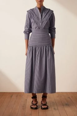 Shona Joy SKIRTS GRETA PIN TUCK MIDI SKIRT