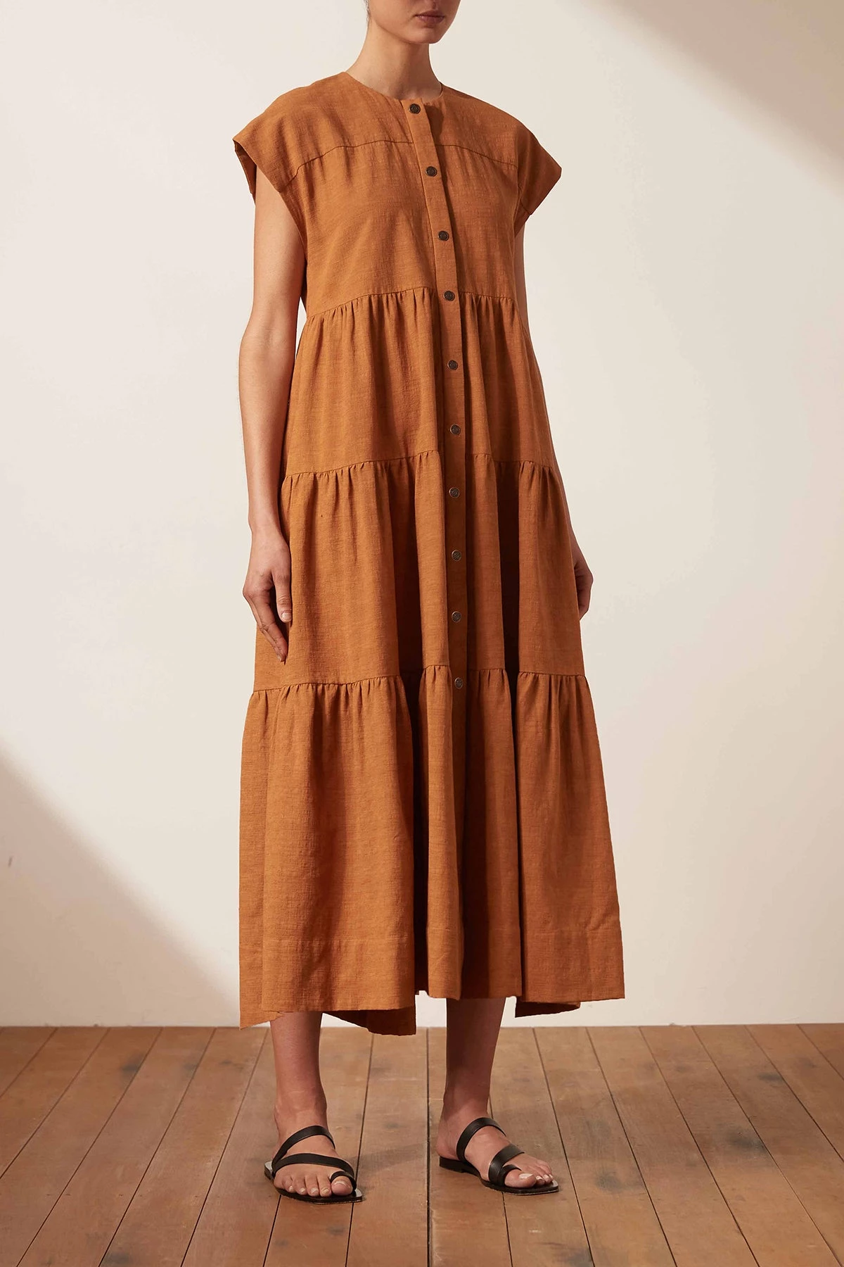 Shona Joy PRISCILA SHORT SLEEVE TIERED UTILITY MIDI DRESS - TURMERIC 3 Shona Joy PRISCILA SHORT SLEEVE TIERED UTILITY MIDI DRESS - TURMERIC