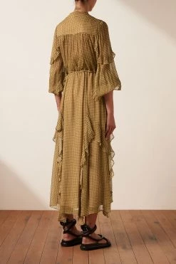 Shona Joy BEST SELLERS ELEONORA DRAWSTRING FRILL MIDI DRESS