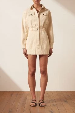 Shona Joy SIERRA PANELLED UTILITY MINI DRESS - CREAM 13 Shona Joy SIERRA PANELLED UTILITY MINI DRESS - CREAM