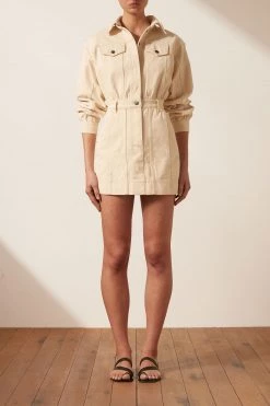 Shona Joy SIERRA PANELLED UTILITY MINI DRESS - CREAM 9 Shona Joy SIERRA PANELLED UTILITY MINI DRESS - CREAM