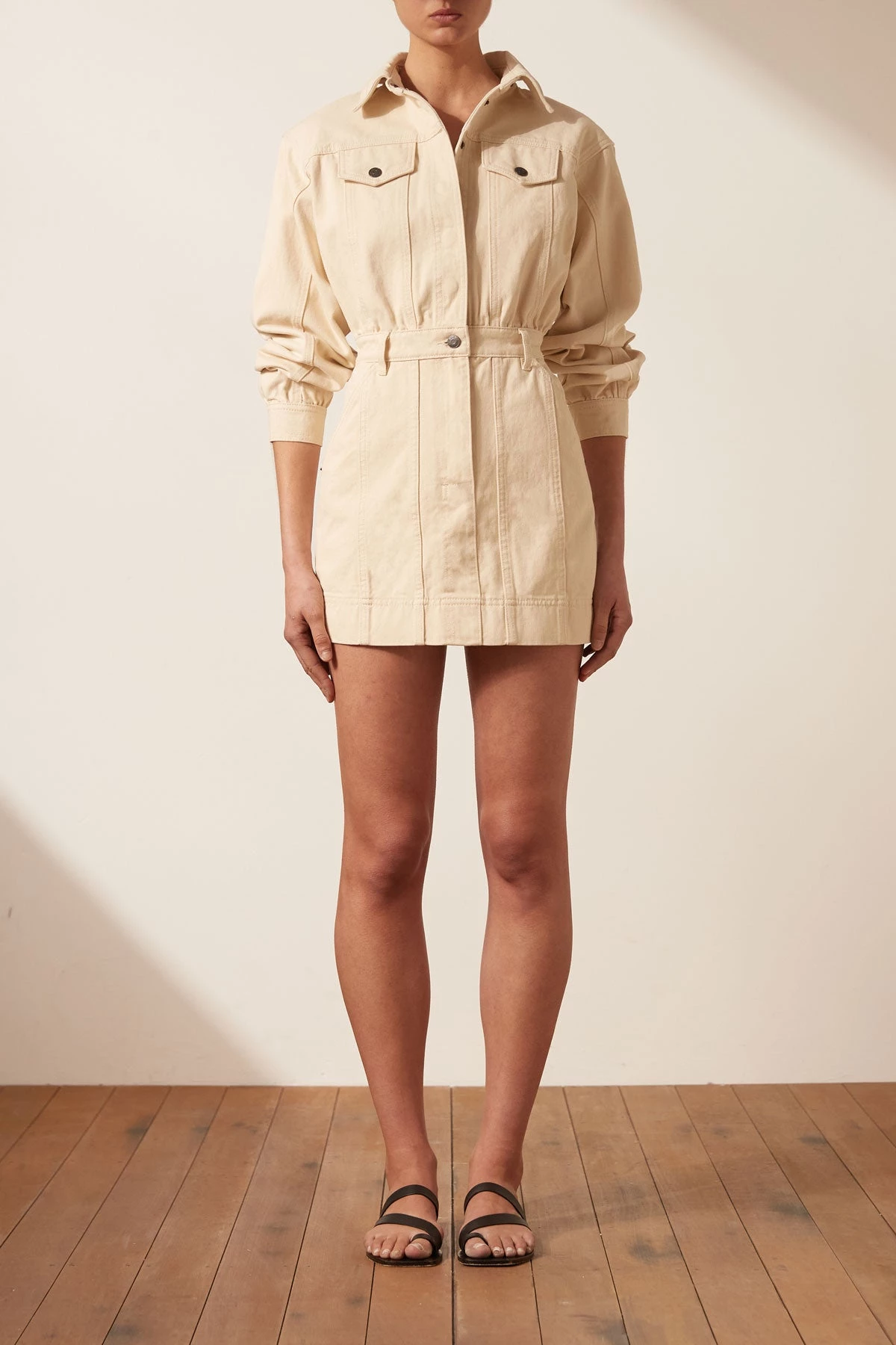 Shona Joy SIERRA PANELLED UTILITY MINI DRESS - CREAM 3 Shona Joy SIERRA PANELLED UTILITY MINI DRESS - CREAM