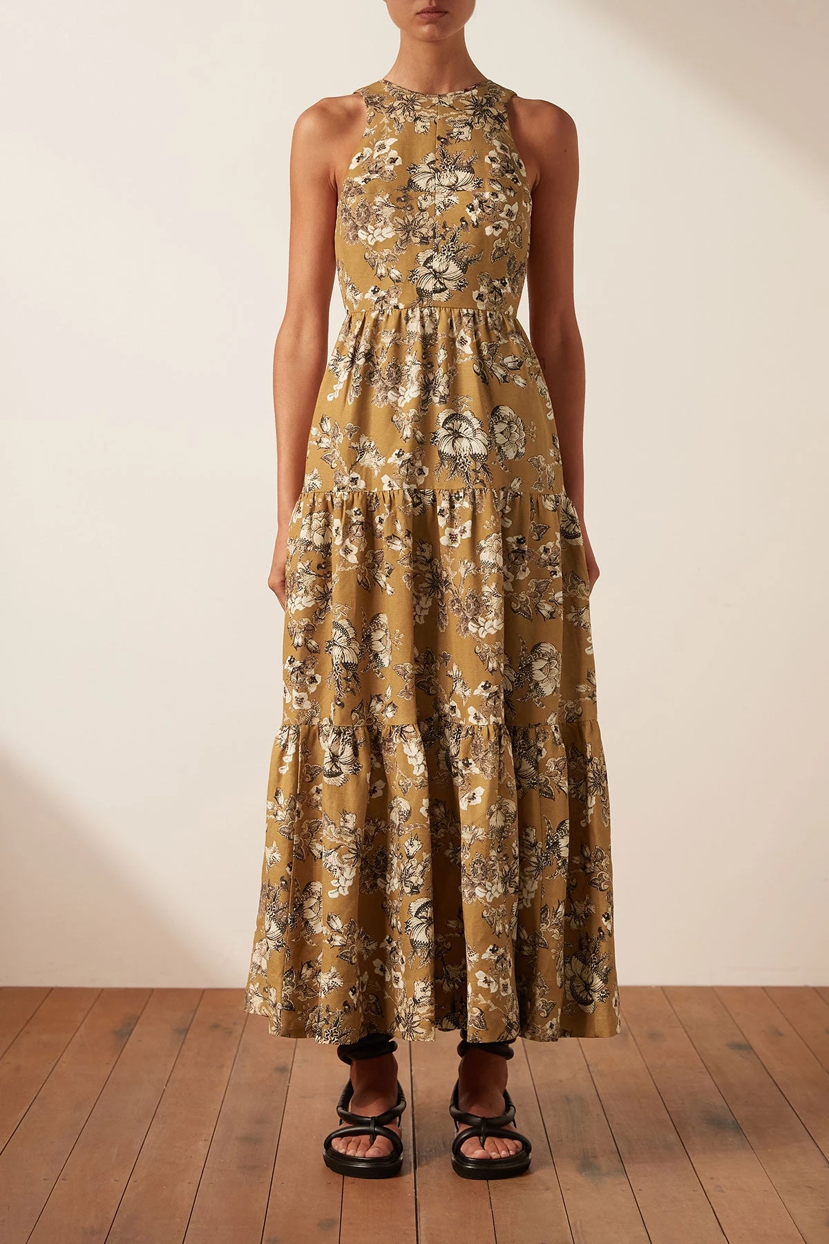 Shona Joy DRESSES CECILIA LINEN TIE BACK MIDI DRESS 2 Shona Joy DRESSES CECILIA LINEN TIE BACK MIDI DRESS