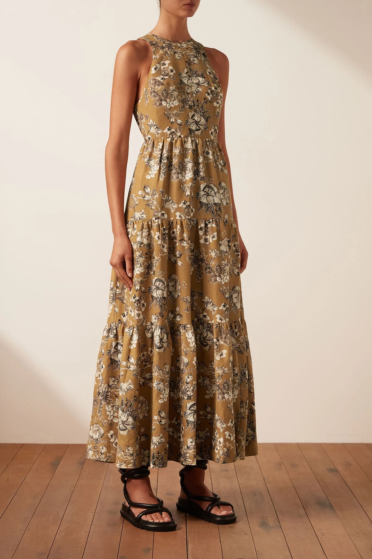 Shona Joy DRESSES CECILIA LINEN TIE BACK MIDI DRESS 3 Shona Joy DRESSES CECILIA LINEN TIE BACK MIDI DRESS