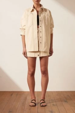 Shona Joy SIERRA PANELLED UTILITY MINI SKIRT - CREAM