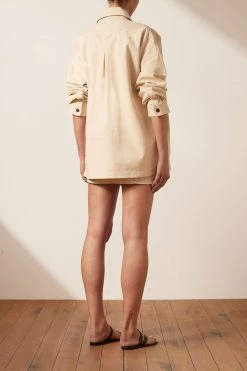 Shona Joy SIERRA OVERSIZED UTILITY SHIRT - CREAM TOPS