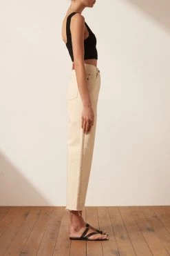 Shona Joy BEST SELLERS SIERRA STRAIGHT LEG JEAN - CREAM