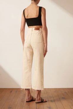 Shona Joy BEST SELLERS SIERRA STRAIGHT LEG JEAN - CREAM