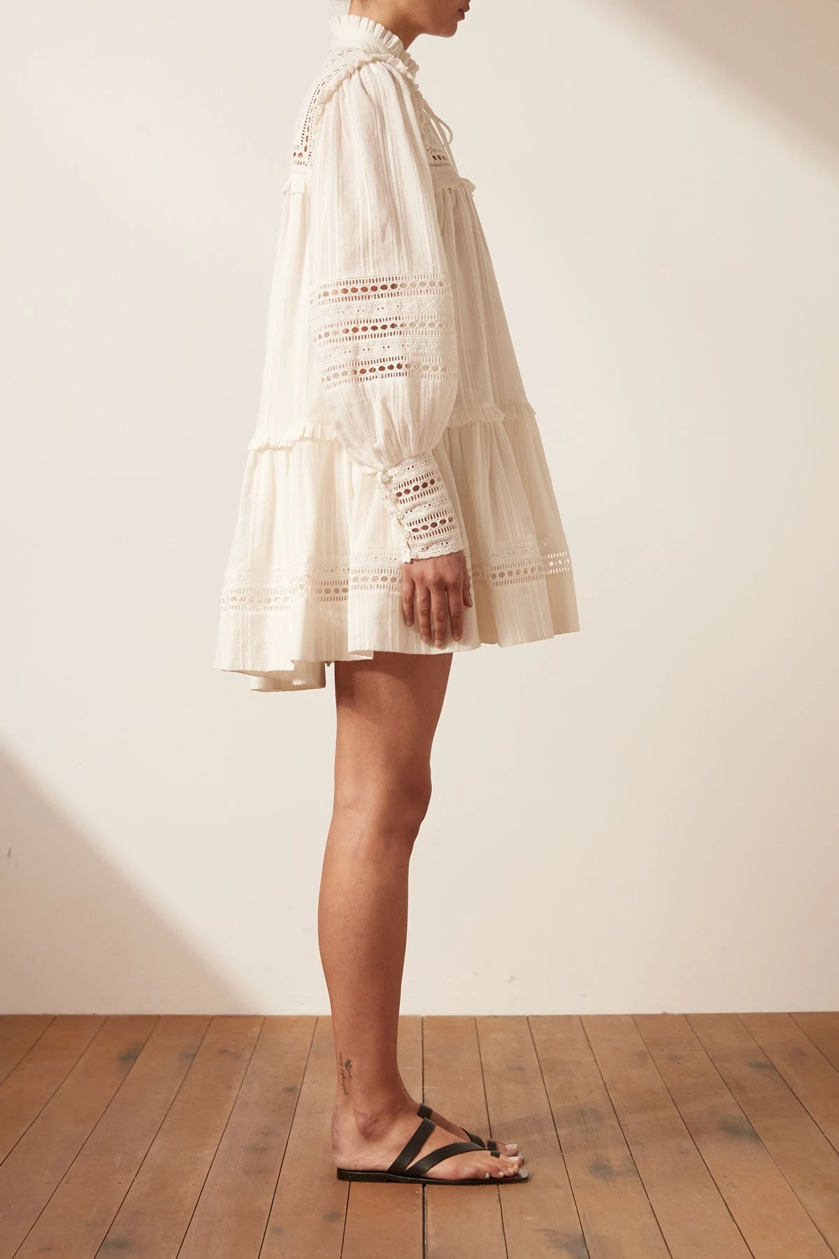 Shona Joy LUCIA BALLOON SLEEVE FRILL MINI DRESS - IVORY DRESSES 5 Shona Joy LUCIA BALLOON SLEEVE FRILL MINI DRESS - IVORY DRESSES