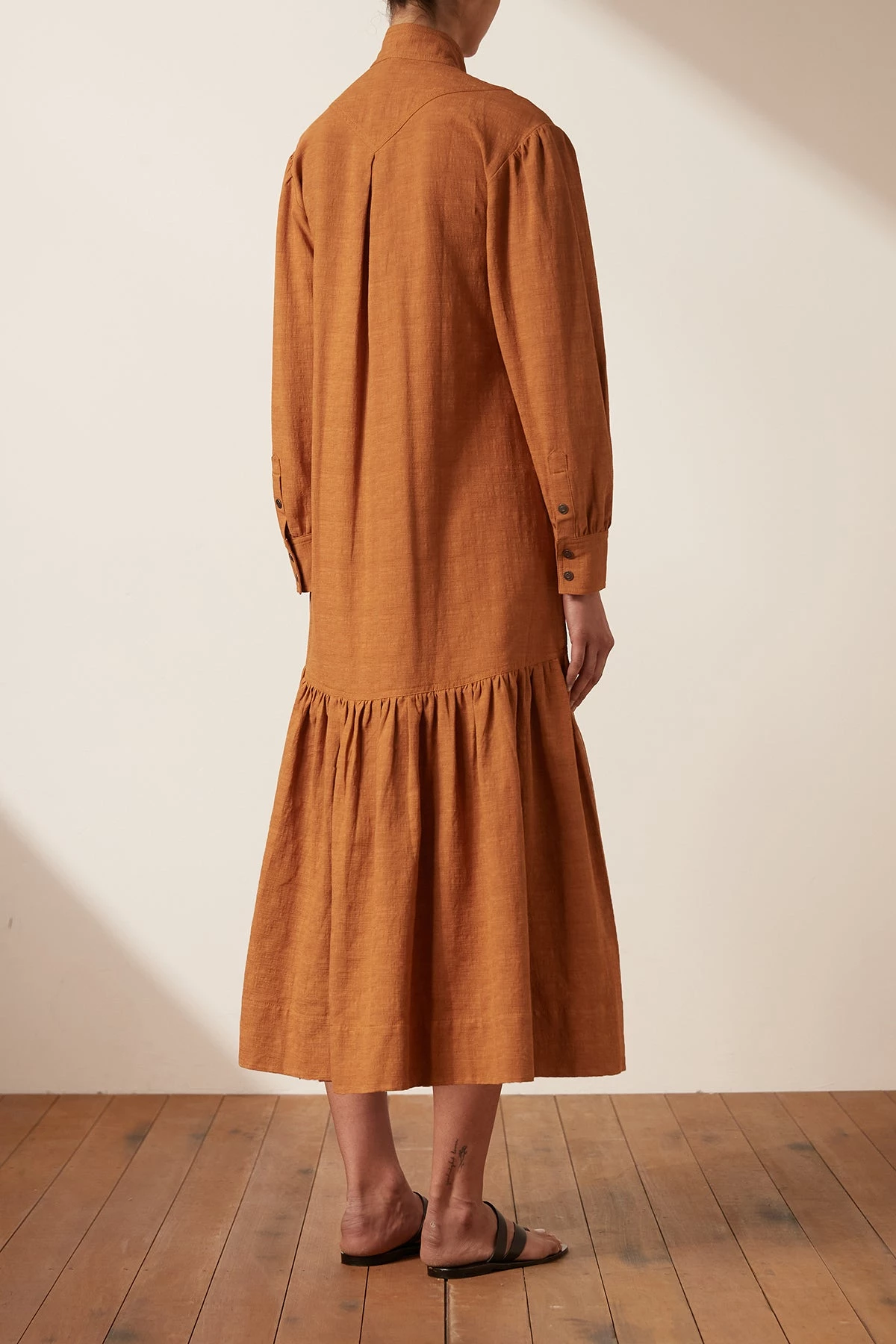 Shona Joy DRESSES PRISCILA HIGH NECK UTILITY MIDI DRESS - TURMERIC 5 Shona Joy DRESSES PRISCILA HIGH NECK UTILITY MIDI DRESS - TURMERIC