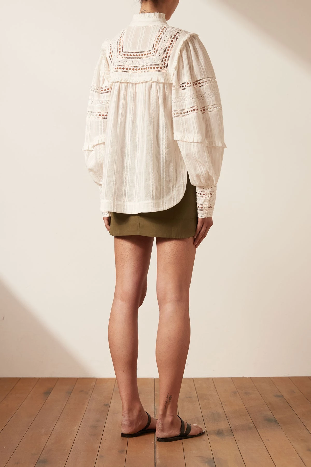 Shona Joy BEST SELLERS LUCIA BALLOON SLEEVE FRILL SHIRT - IVORY 6 Shona Joy BEST SELLERS LUCIA BALLOON SLEEVE FRILL SHIRT - IVORY