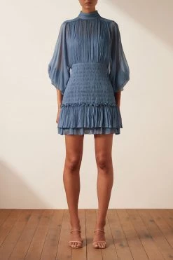 Shona Joy NOEMI LONG SLEEVE RUCHED MINI DRESS - OCEAN BEST SELLERS 9 Shona Joy NOEMI LONG SLEEVE RUCHED MINI DRESS - OCEAN BEST SELLERS