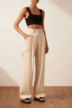 Shona Joy SARA UTILITY RELAXED PANT - CREMA