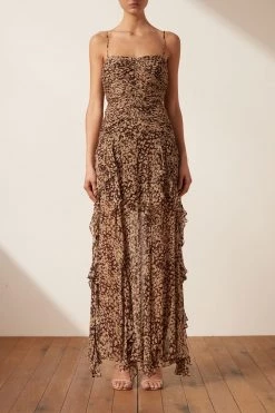 Shona Joy VALERIA RUCHED FRILL MAXI DRESS BEST SELLERS