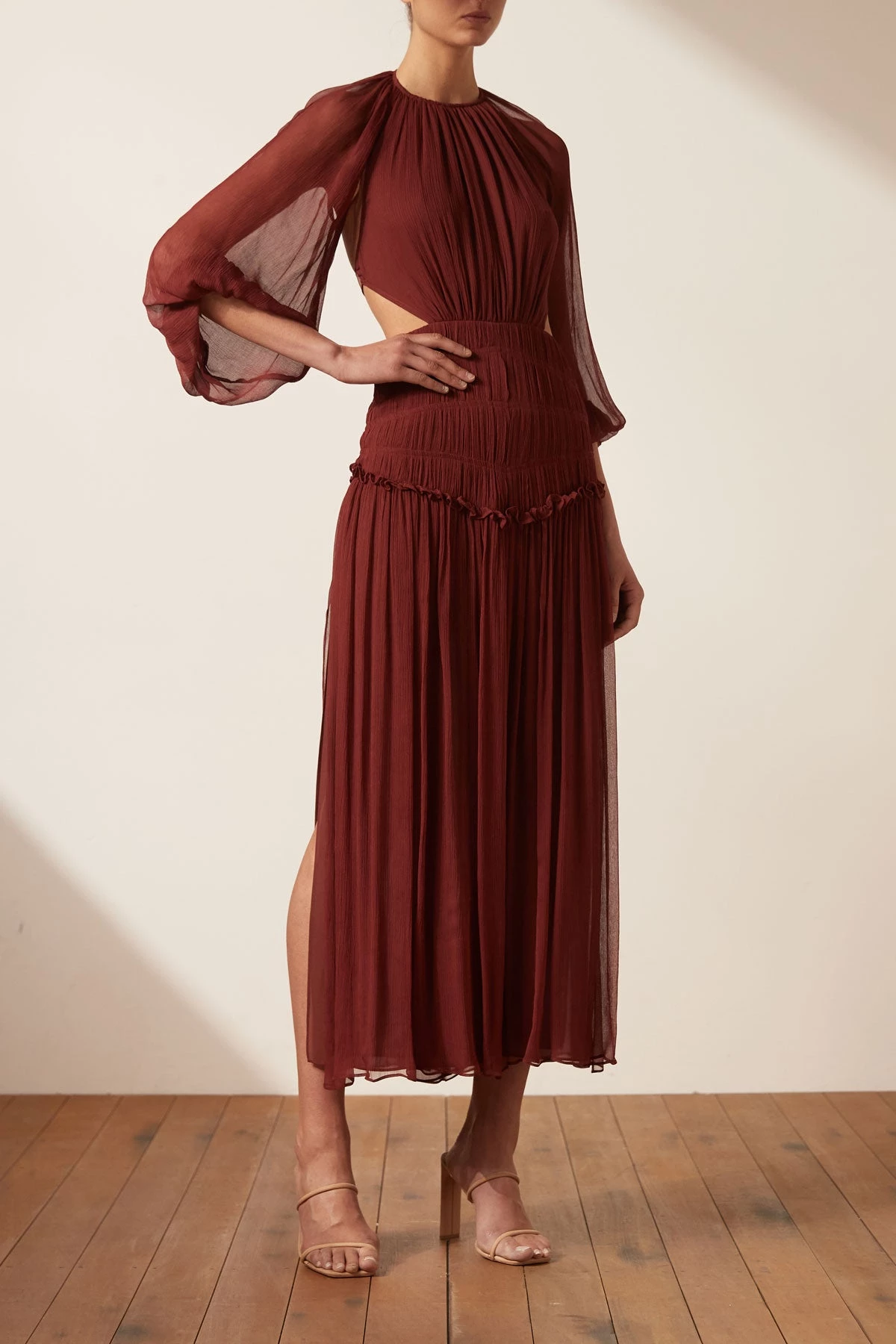 Shona Joy SAFIRA CUT OUT BACKLESS MIDI DRESS - SANGRIA DRESSES 5 Shona Joy SAFIRA CUT OUT BACKLESS MIDI DRESS - SANGRIA DRESSES