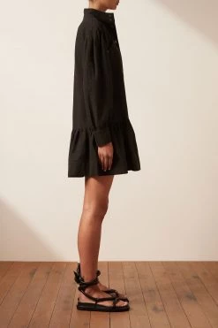 Shona Joy PRISCILA HIGH NECK UTILITY MINI DRESS - COAL 11 Shona Joy PRISCILA HIGH NECK UTILITY MINI DRESS - COAL