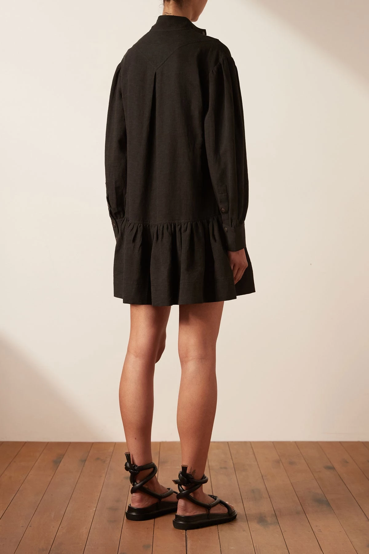 Shona Joy PRISCILA HIGH NECK UTILITY MINI DRESS - COAL 6 Shona Joy PRISCILA HIGH NECK UTILITY MINI DRESS - COAL