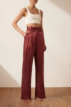 Shona Joy THALIA HIGH WAISTED TAILORED PANT - SANGRIA BEST SELLERS 9 Shona Joy THALIA HIGH WAISTED TAILORED PANT - SANGRIA BEST SELLERS
