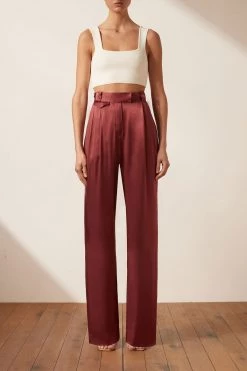 Shona Joy THALIA HIGH WAISTED TAILORED PANT - SANGRIA BEST SELLERS 8 Shona Joy THALIA HIGH WAISTED TAILORED PANT - SANGRIA BEST SELLERS