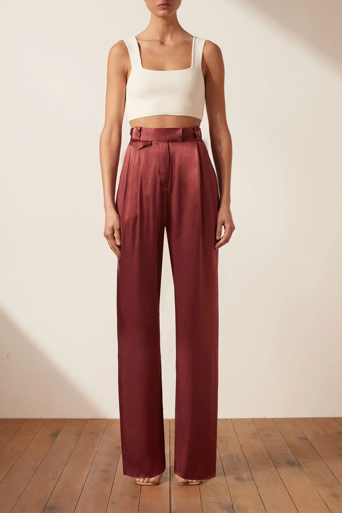 Shona Joy THALIA HIGH WAISTED TAILORED PANT - SANGRIA BEST SELLERS 3 Shona Joy THALIA HIGH WAISTED TAILORED PANT - SANGRIA BEST SELLERS