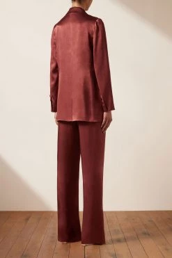 Shona Joy THALIA DOUBLE BREASTED BLAZER - SANGRIA