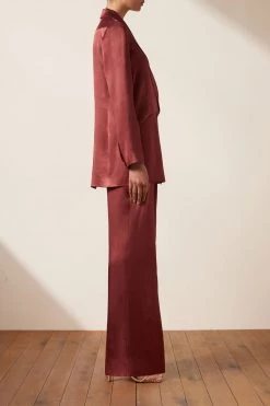 Shona Joy THALIA DOUBLE BREASTED BLAZER - SANGRIA
