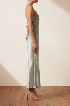 Shona Joy LA LUNE RUCHED BODICE MIDI DRESS - SAGE