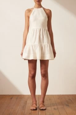 Shona Joy MAYA OPEN BACK TIERED MINI DRESS - IVORY DRESSES 7 Shona Joy MAYA OPEN BACK TIERED MINI DRESS - IVORY DRESSES