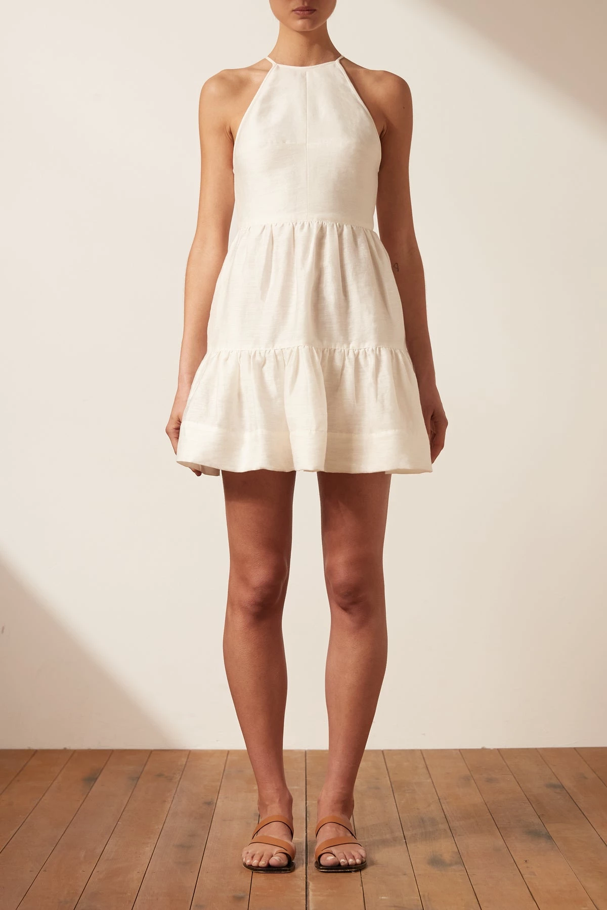 Shona Joy MAYA OPEN BACK TIERED MINI DRESS - IVORY DRESSES 3 Shona Joy MAYA OPEN BACK TIERED MINI DRESS - IVORY DRESSES