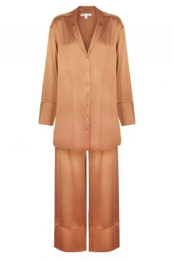 Shona Joy LA LUNE LOUNGE LONG SLEEVE SHIRT SET- COPPER BRIDESMAIDS
