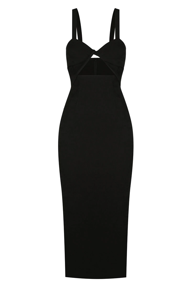 Shona Joy SIMONE FITTED CUT OUT MIDI DRESS - BLACK DRESSES 1 Shona Joy SIMONE FITTED CUT OUT MIDI DRESS - BLACK DRESSES