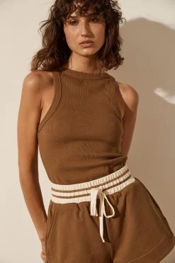 Shona Joy SJ CURVED HEM SHORT - CUMIN KNITWEAR