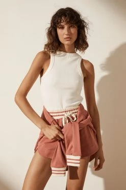 Shona Joy SJ CURVED HEM SHORT - RHUBARB