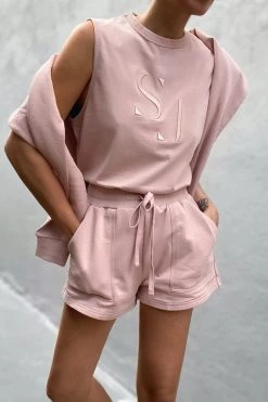 Shona Joy SJ SWEAT SHORT - ROSE DUST