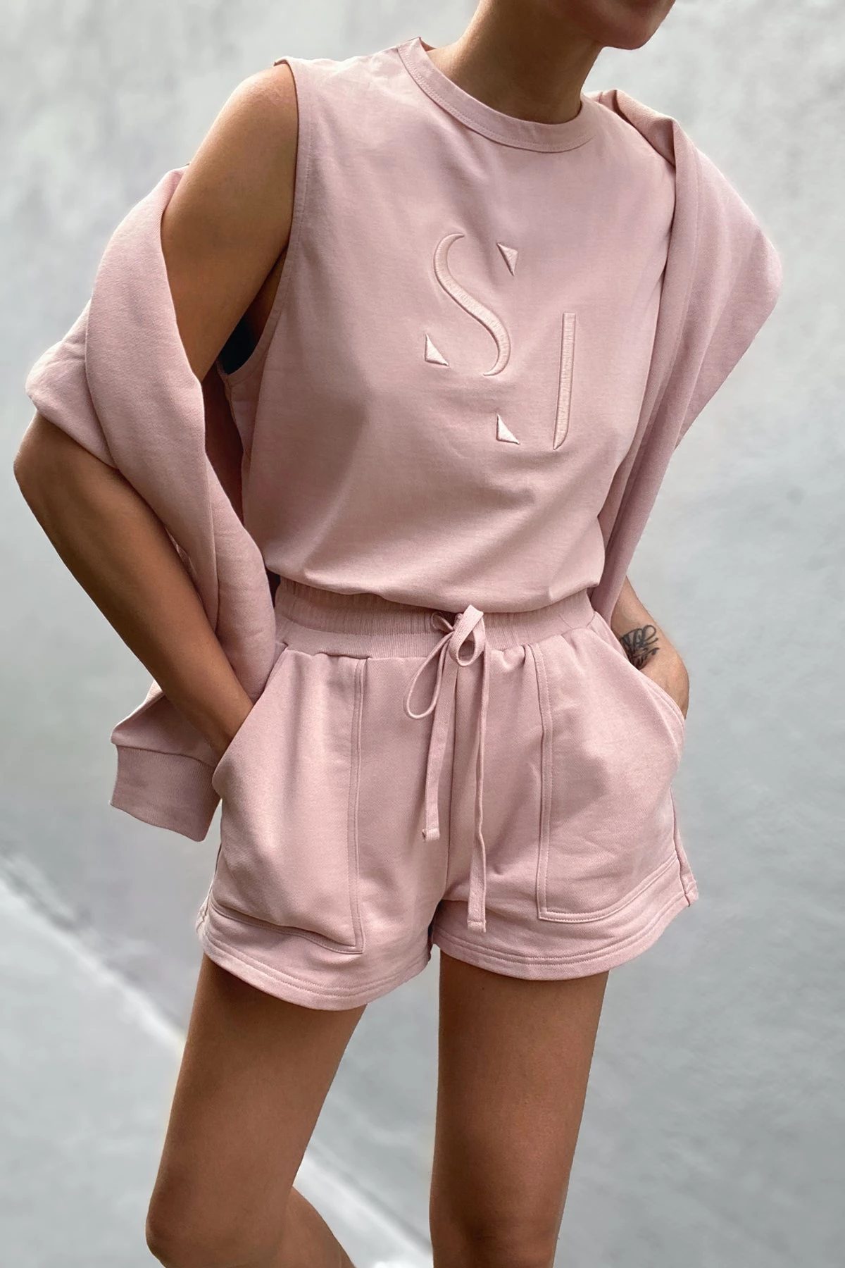 Shona Joy SJ SWEAT SHORT - ROSE DUST 2 Shona Joy SJ SWEAT SHORT - ROSE DUST